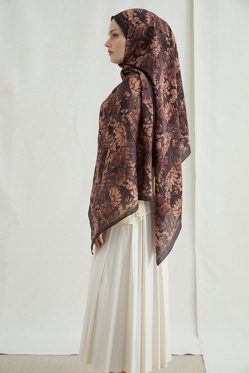Mona Pamuk Viskon Şal - Vişne - 2