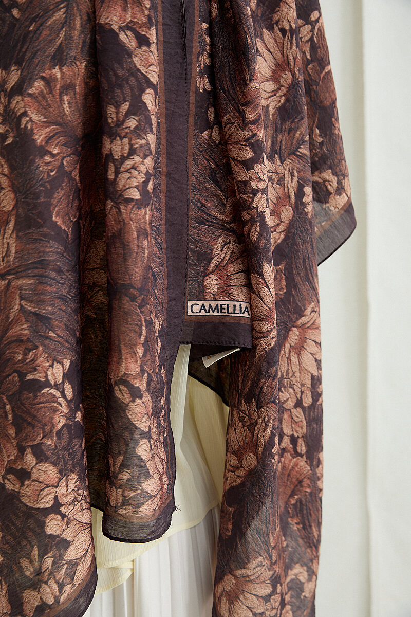 Mona Pamuk Viskon Şal - Vişne - 3