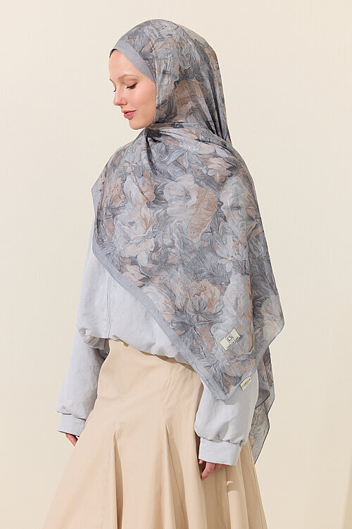 Monaco Kraş Şal - Gri - Camellia Scarfs (1)