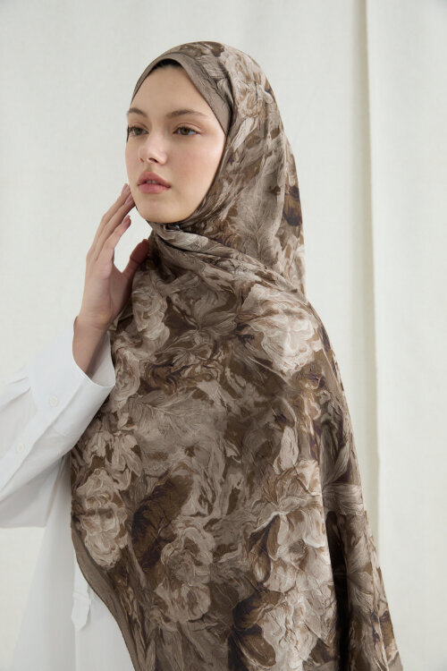 Monaco Kraş Şal - Kum - Camellia Scarfs (1)