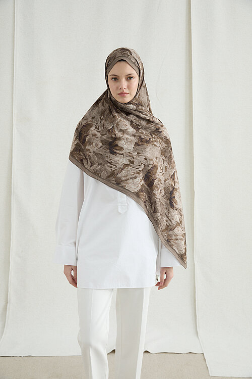 Monaco Kraş Şal - Kum - Camellia Scarfs