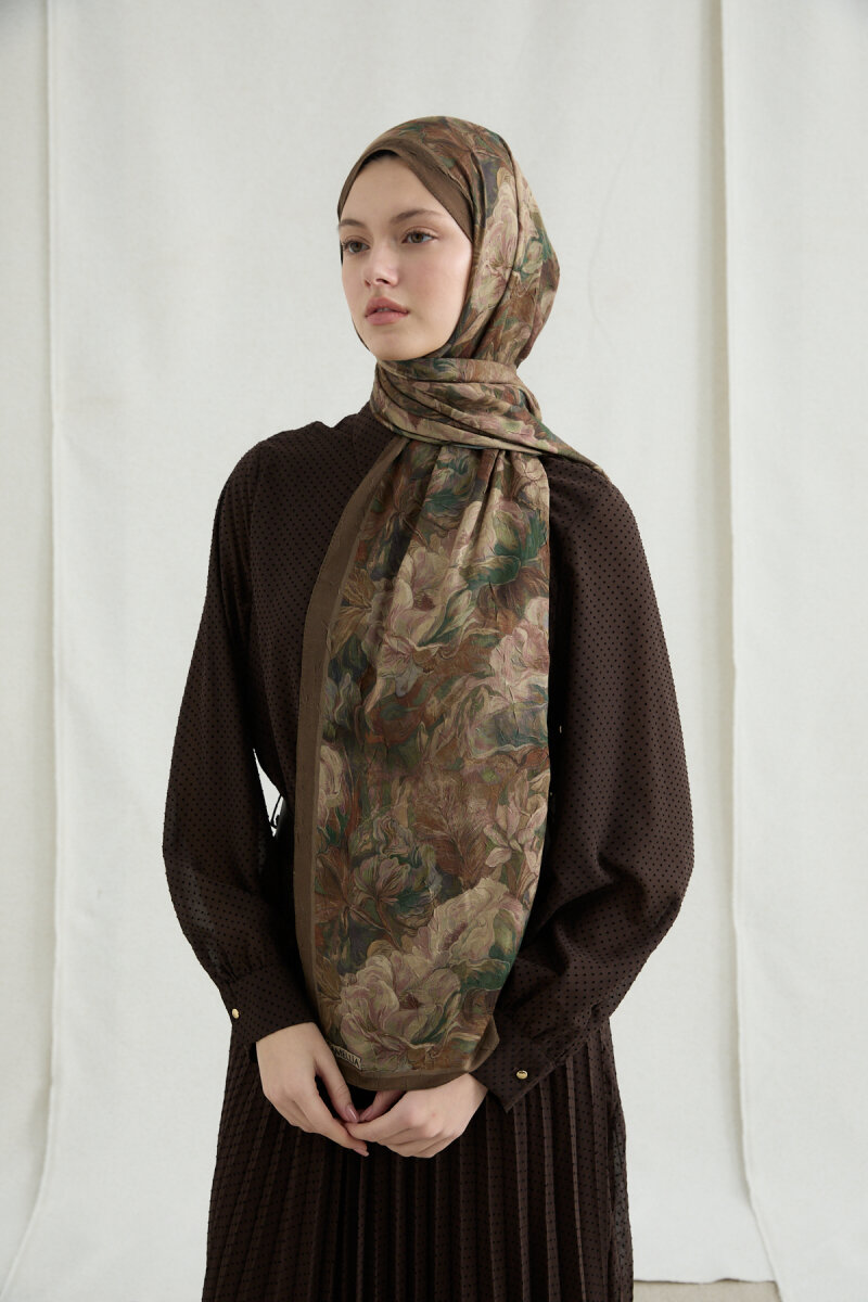 Monaco Kraş Şal - Olive - 1