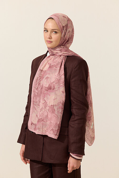 Monaco Kraş Şal - Pembe - Camellia Scarfs (1)