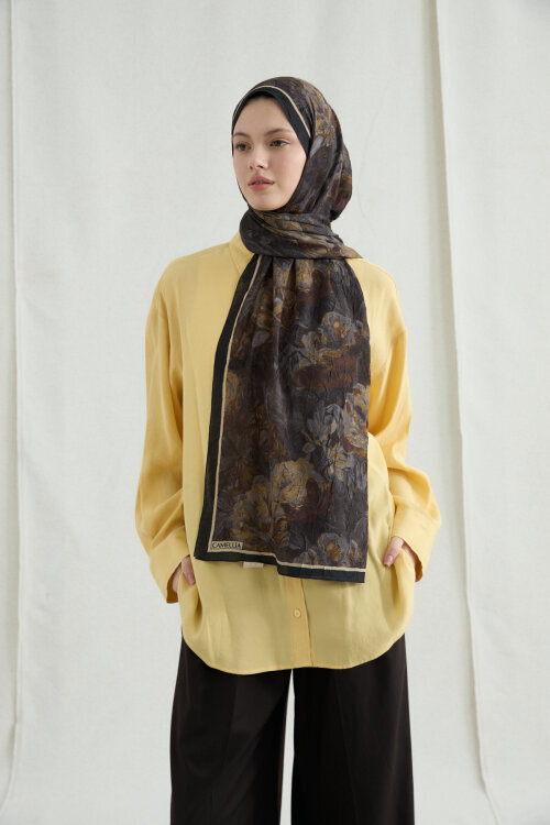 Monaco Kraş Şal - Siyah Hardal 