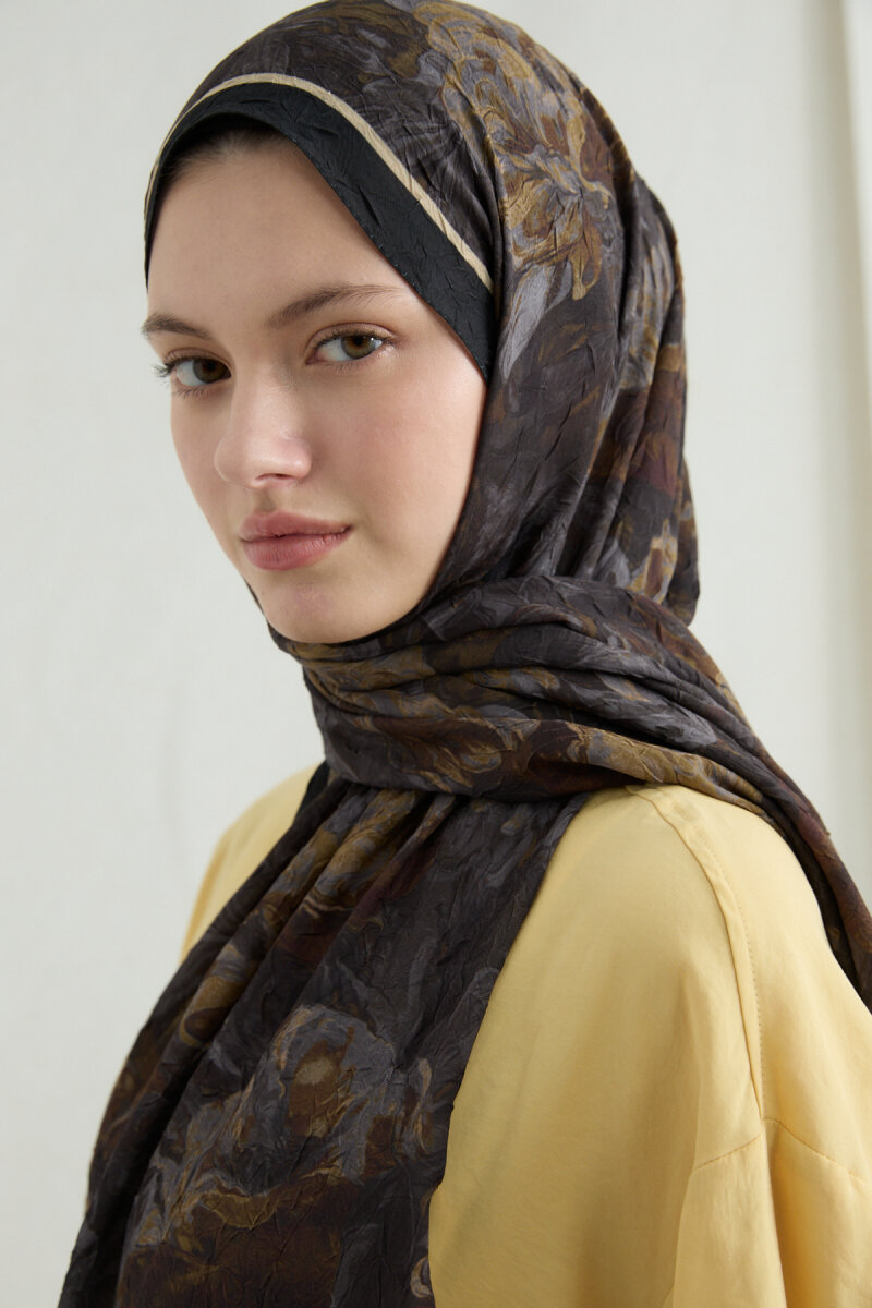 Monaco Kraş Şal - Siyah Hardal - 4