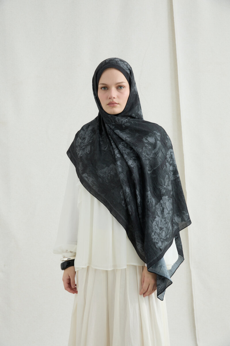 Monaco Kraş Şal - Siyah - 3