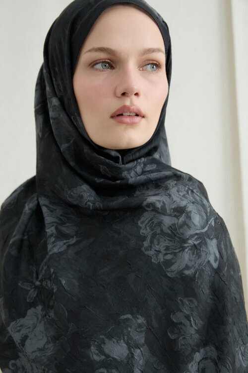 Monaco Kraş Şal - Siyah - Camellia Scarfs (1)