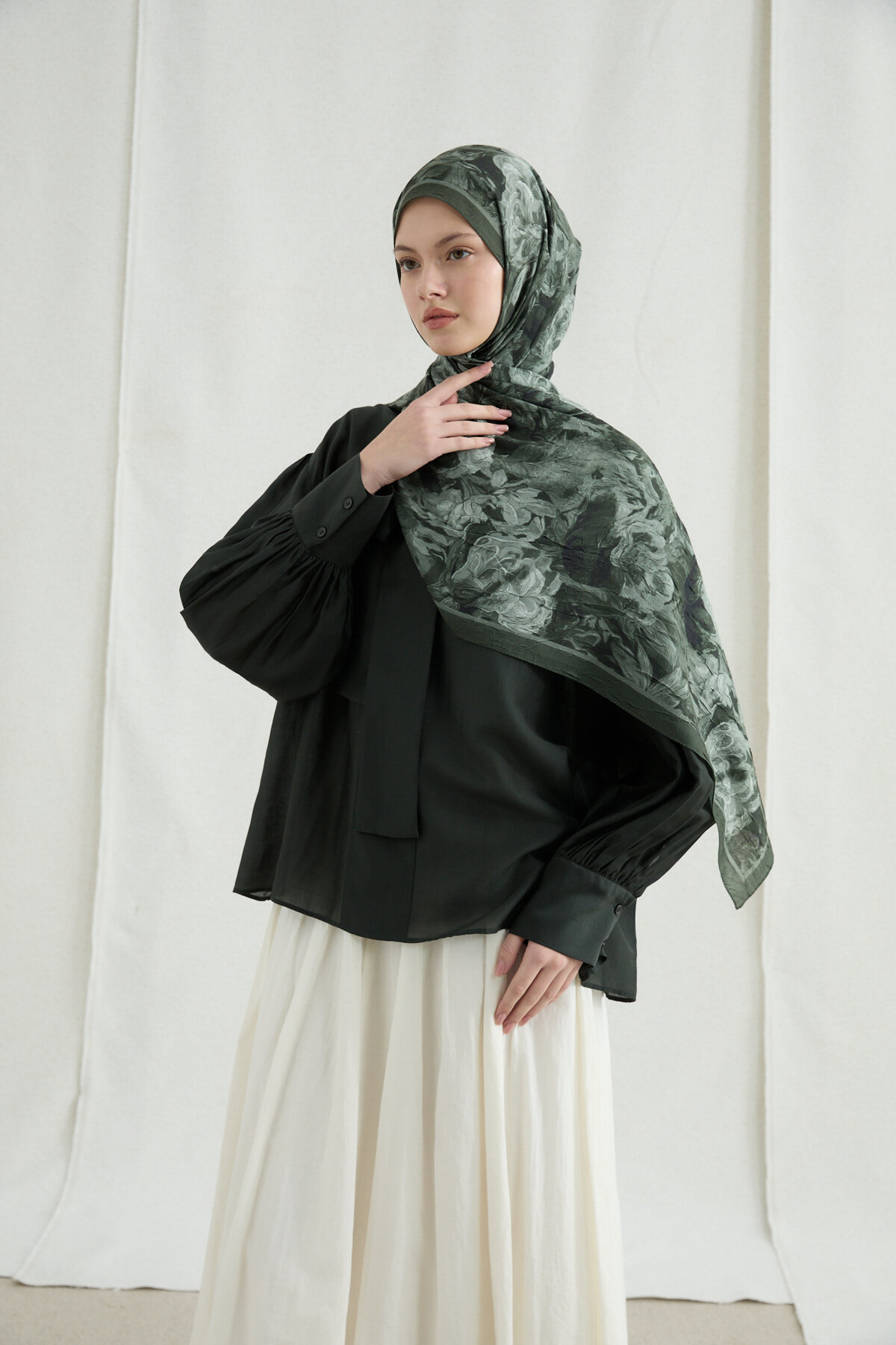 Monaco Kraş Şal - Yeşil - Camellia Scarfs