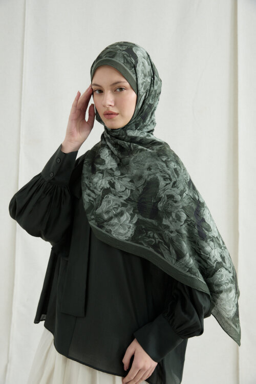 Monaco Kraş Şal - Yeşil - Camellia Scarfs (1)