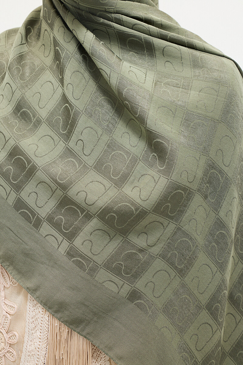 Naia Jakar Şal Monogram Desen - Yeşil - 3