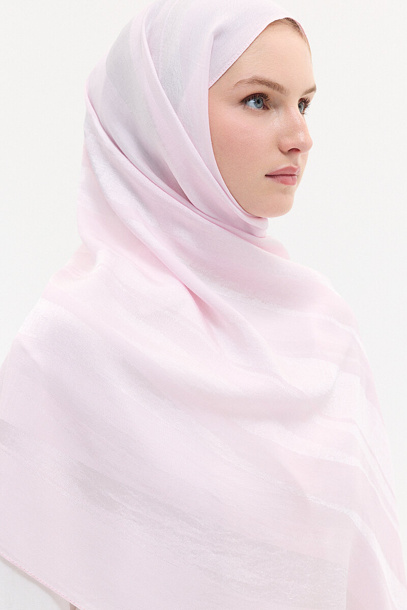 Naia Jakar Şal Şerit desen - Pembe - 4