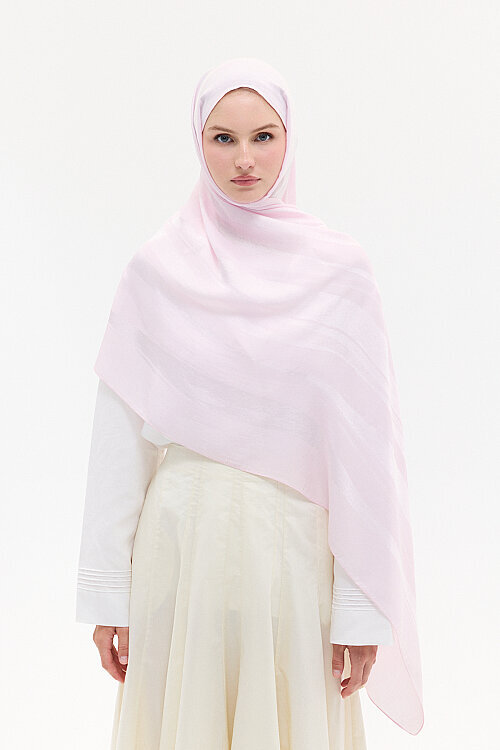Naia Jakar Şal Şerit desen - Pembe 