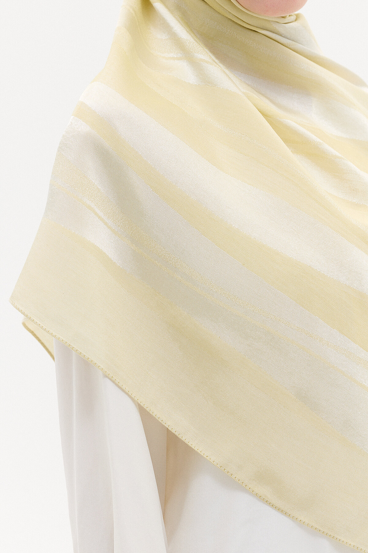Naia Jakar Şal Şerit desen - Tereyağ Sarısı - Camellia Scarfs (1)
