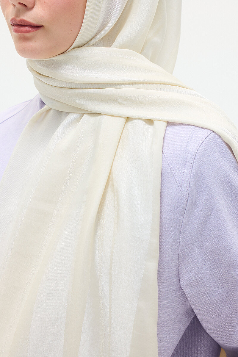 Naia Jakar Şal Şerit Desen - Taş - 3