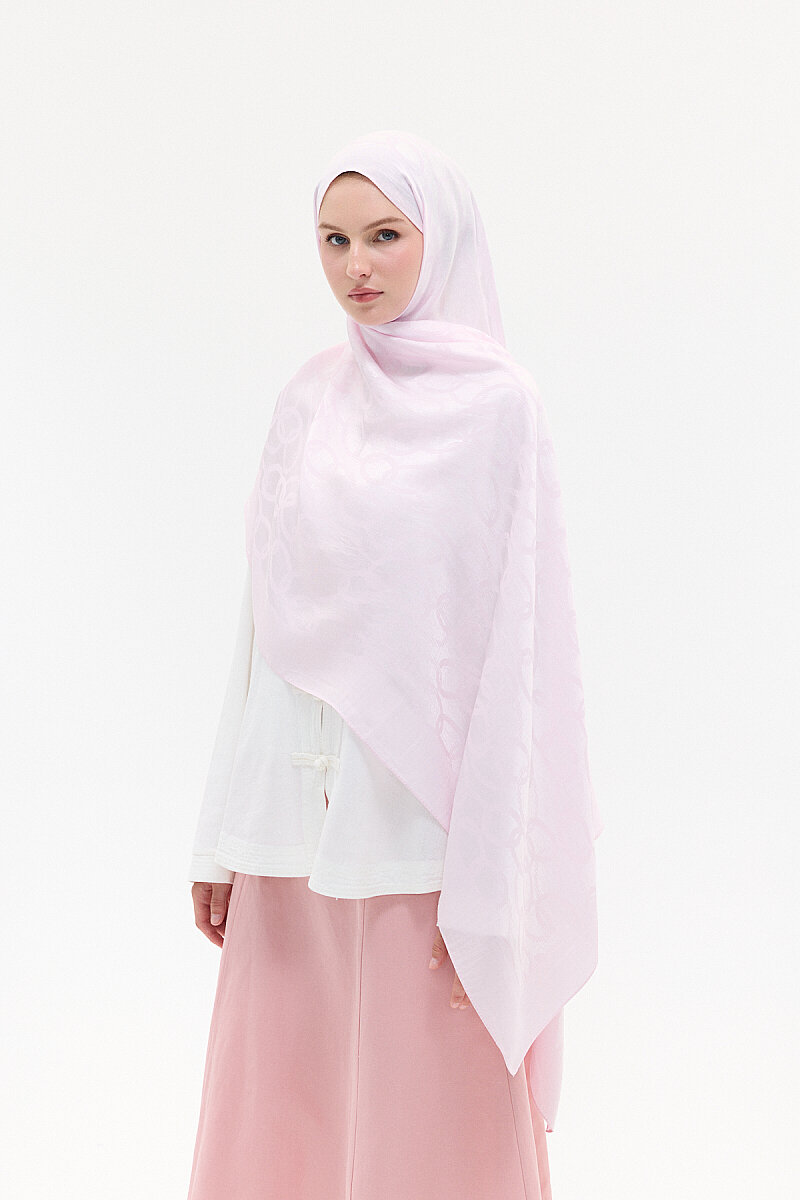 Naia Jakar Şal Zincir Desen - Pembe - 2