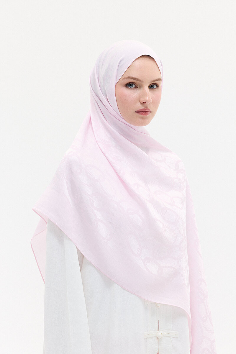 Naia Jakar Şal Zincir Desen - Pembe - 3