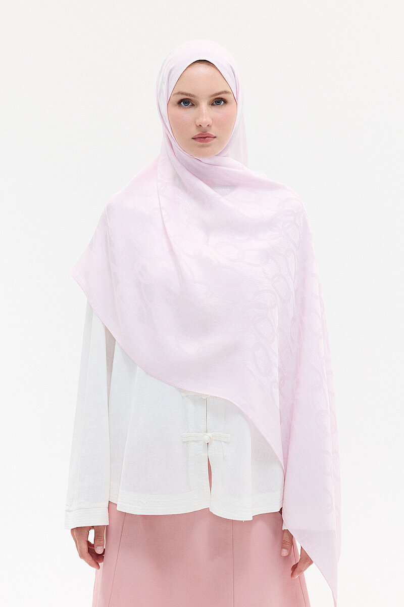 Naia Jakar Şal Zincir Desen - Pembe - 1