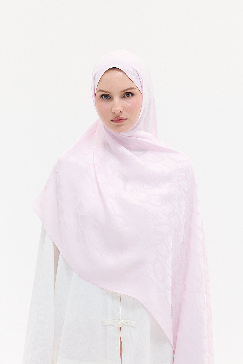 Naia Jakar Şal Zincir Desen - Pembe - 4