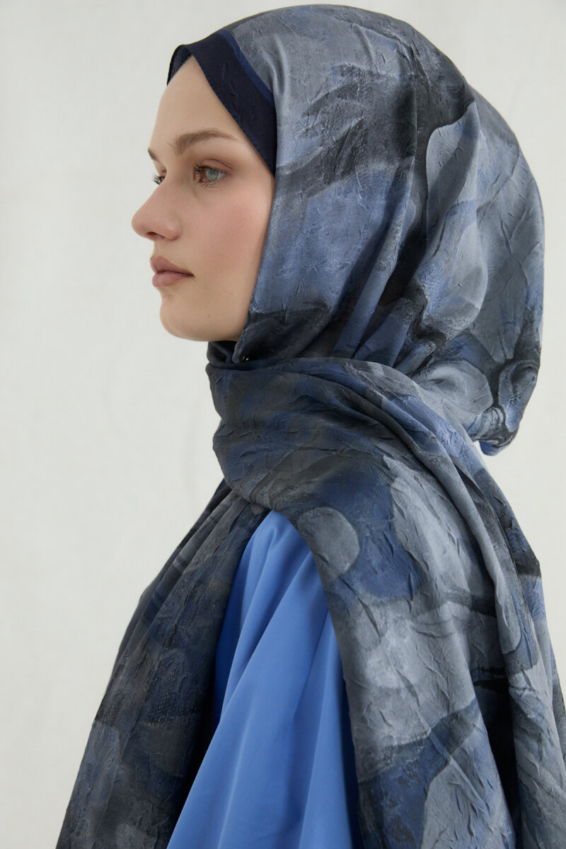 Nars Kraş Şal - Lacivert Gri - 3
