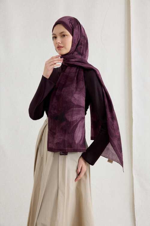 Nars Kraş Şal - Mürdüm - Camellia Scarfs