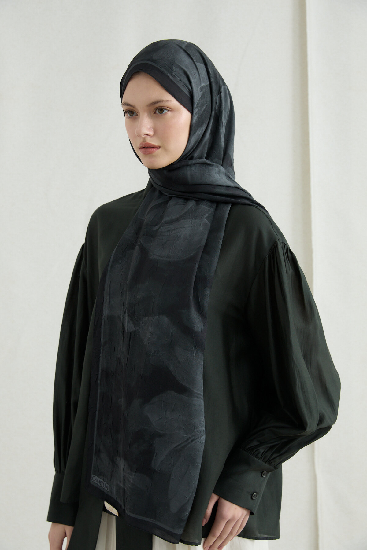 Nars Kraş Şal - Siyah - Camellia Scarfs (1)