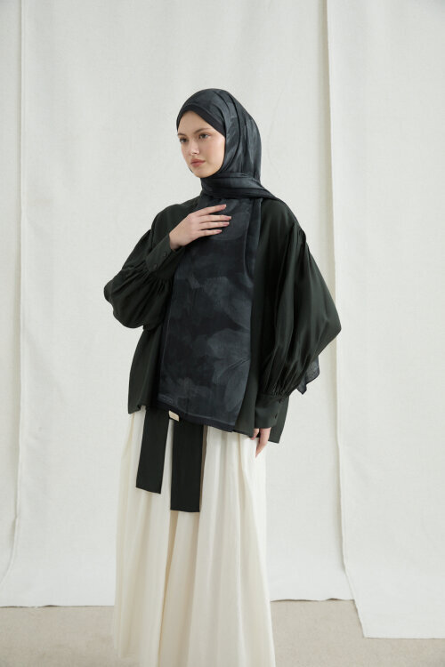 Nars Kraş Şal - Siyah - Camellia Scarfs