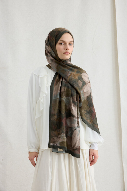 Nars Kraş Şal - Yeşil - Camellia Scarfs