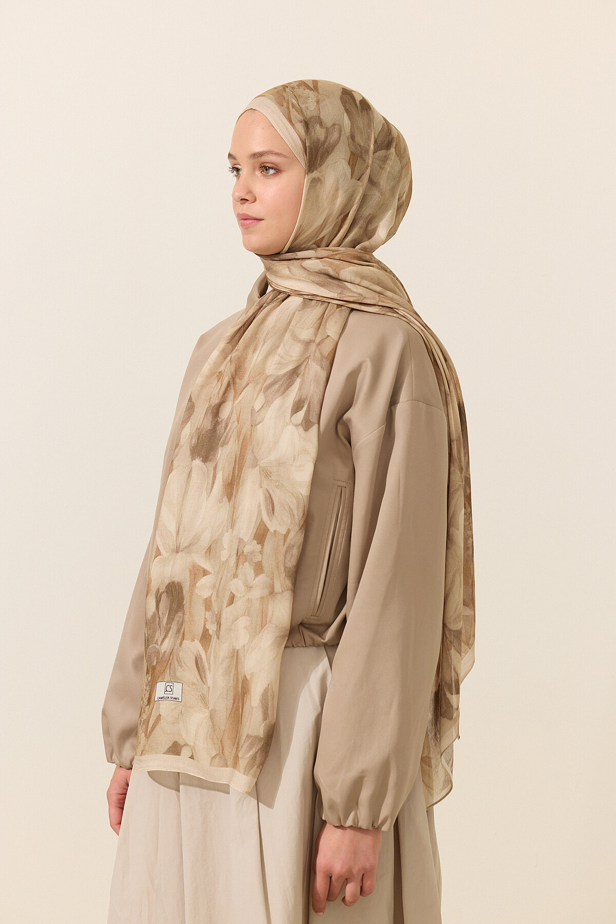 Noa Rami Şal - Kum - Camellia Scarfs (1)