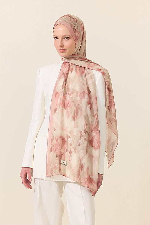 Noa Rami Şal - Pembe - Camellia Scarfs