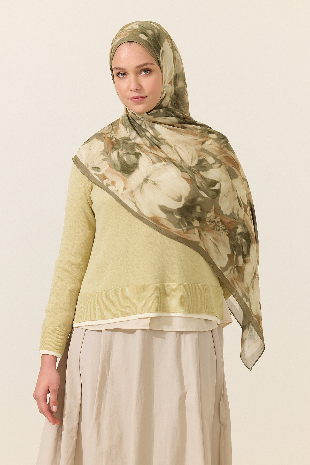 Noa Rami Şal - Yeşil - Camellia Scarfs