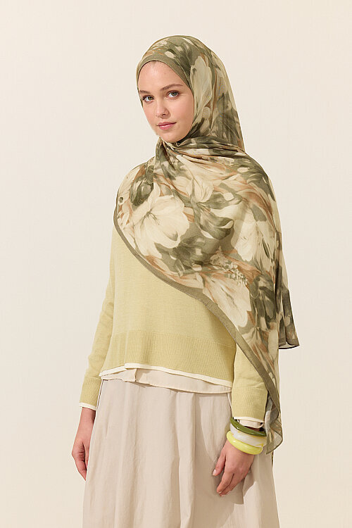 Noa Rami Şal - Yeşil - Camellia Scarfs (1)