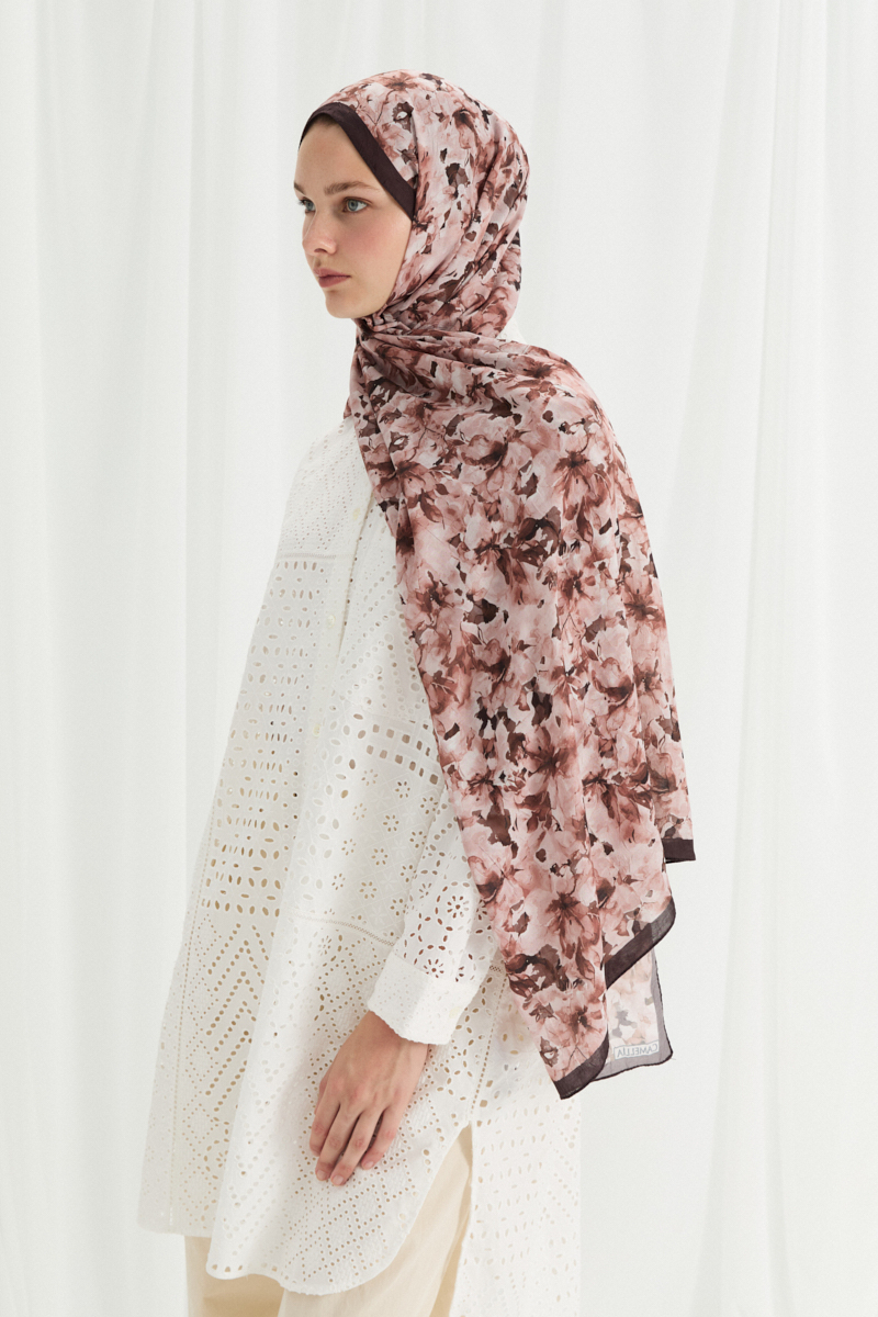 Olivia Kraş Şal - Kahve - 3