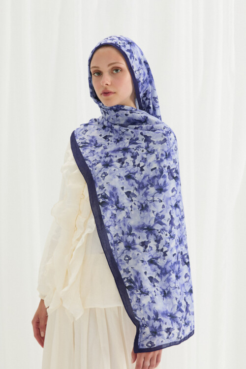 Olivia Kraş Şal - Lacivert 