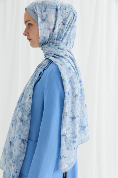 Olivia Kraş Şal - Bebe Mavisi - Camellia Scarfs (1)