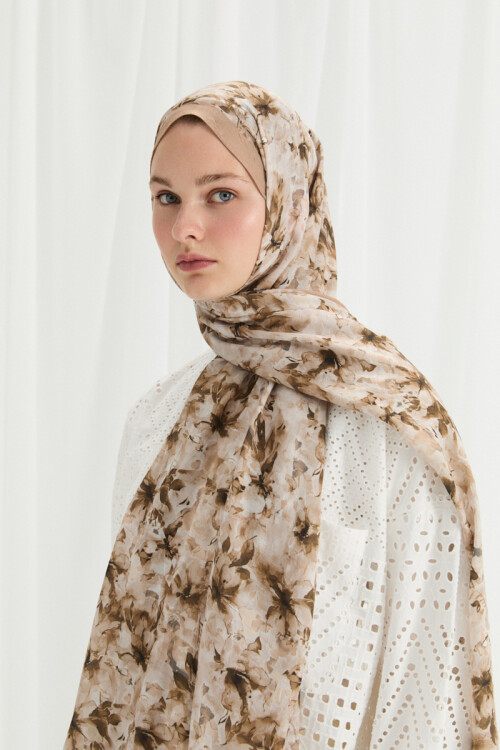 Olivia Kraş Şal - Kum - Camellia Scarfs (1)