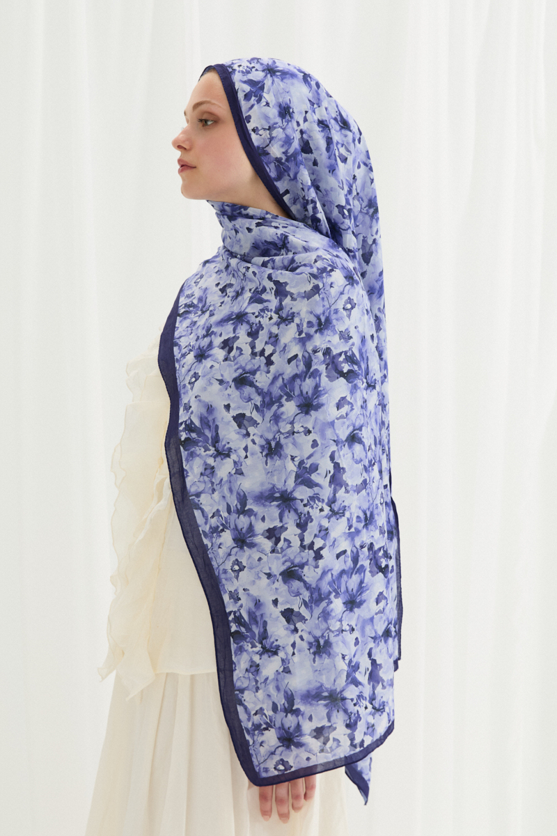 Olivia Kraş Şal - Lacivert - 2