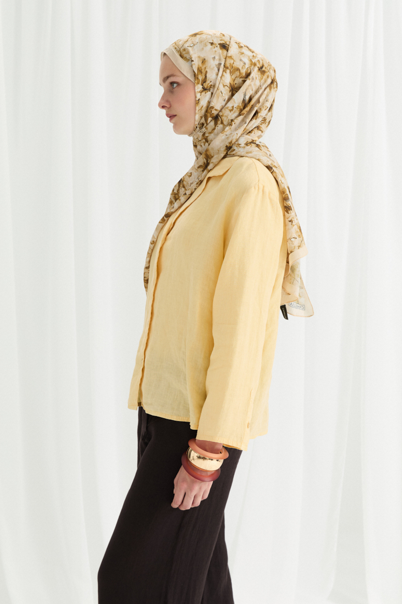 Olivia Kraş Şal - Sarı - 3