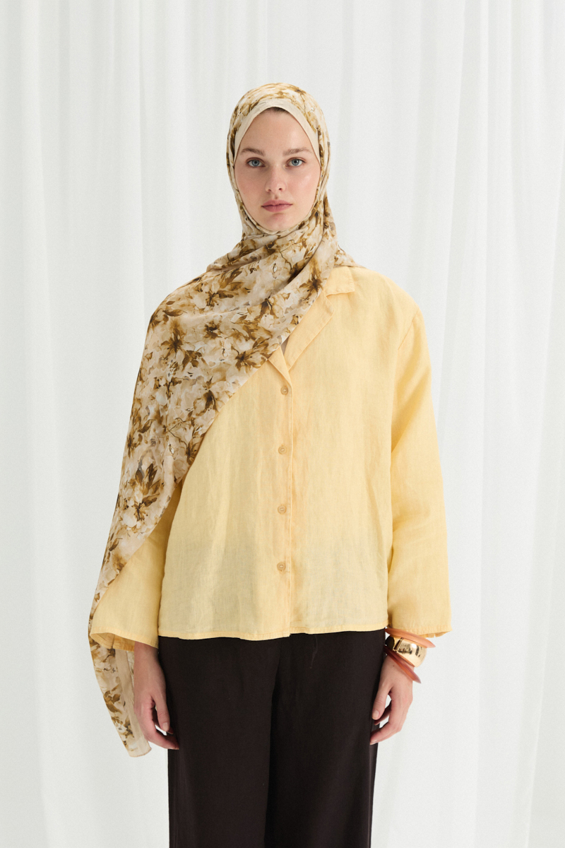 Olivia Kraş Şal - Sarı - 1