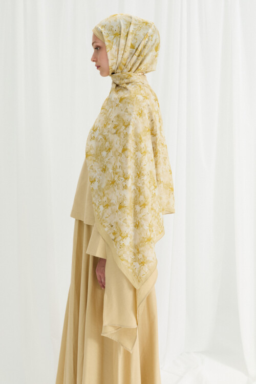 Olivia Kraş Şal - Tereyağ Sarısı - Camellia Scarfs (1)
