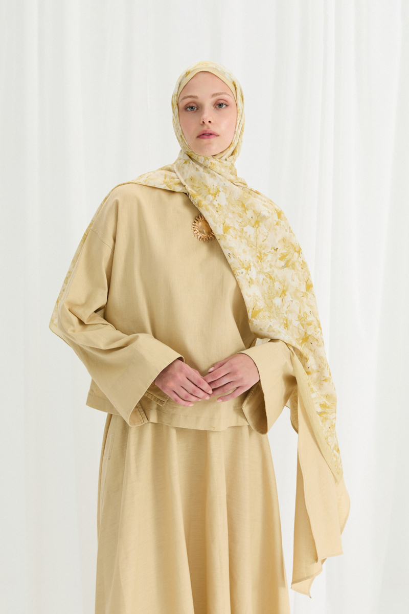 Olivia Kraş Şal - Tereyağ Sarısı - 1