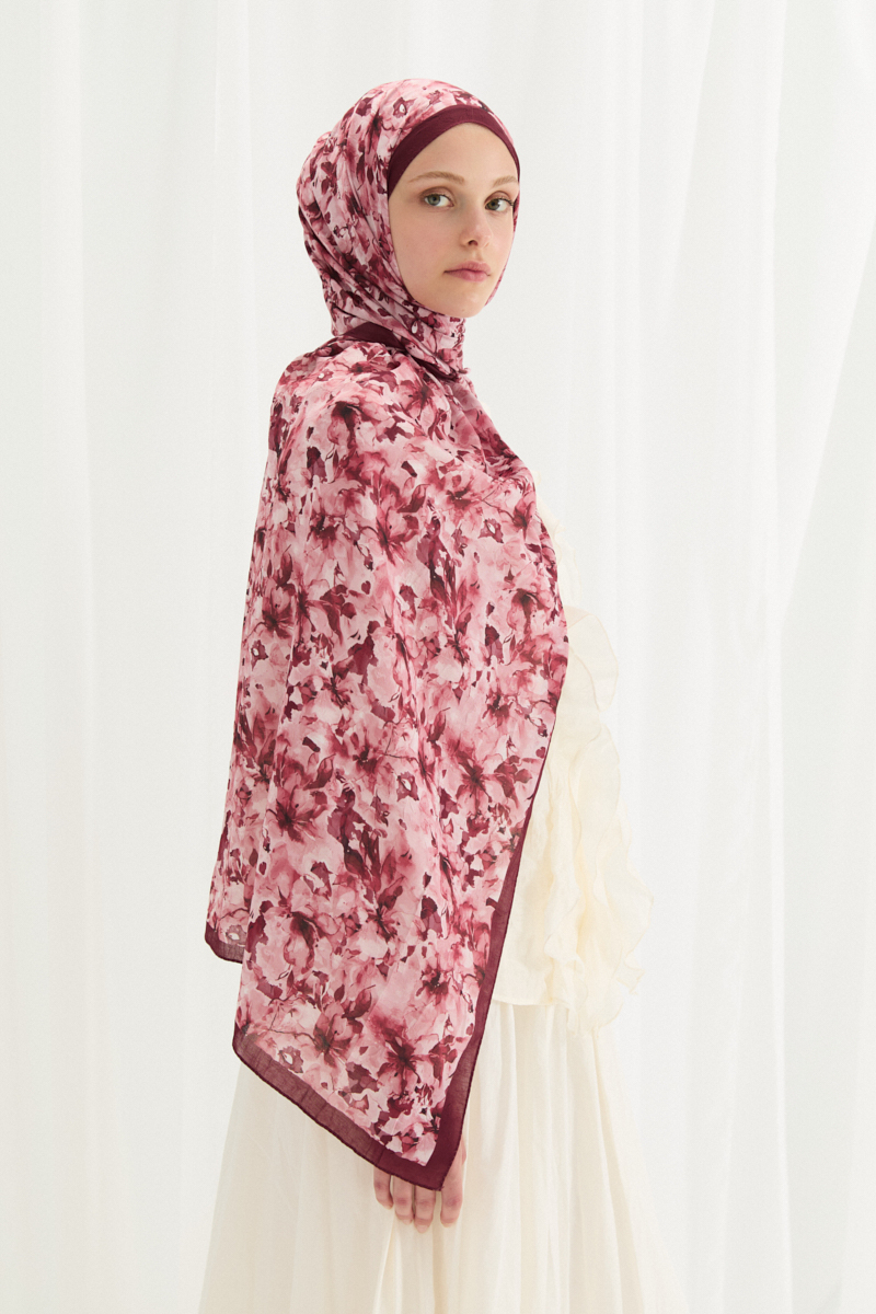 Olivia Kraş Şal - Vişne - 2