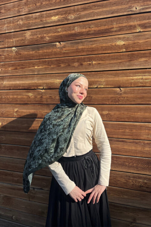 Olivia Kraş Şal - Yeşil - Camellia Scarfs (1)