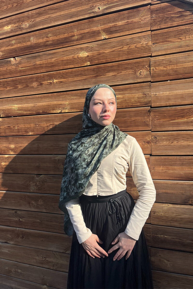 Olivia Kraş Şal - Yeşil - 4