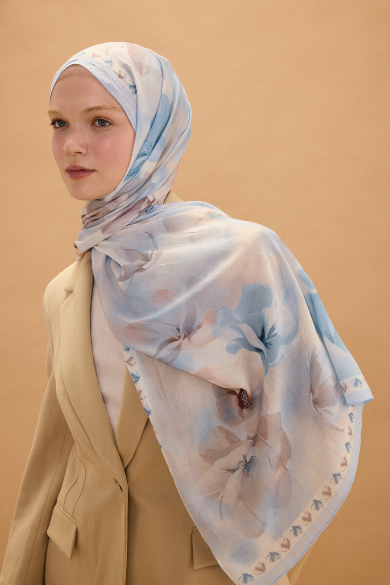 Opera Kraş Şal - Bebe Mavisi - 3