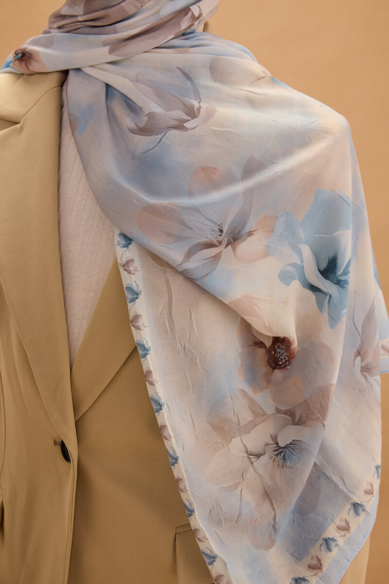 Opera Kraş Şal - Bebe Mavisi - 4