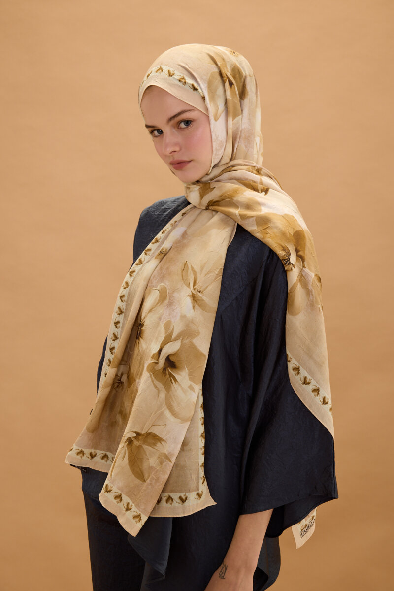 Opera Kraş Şal - Bej - 4