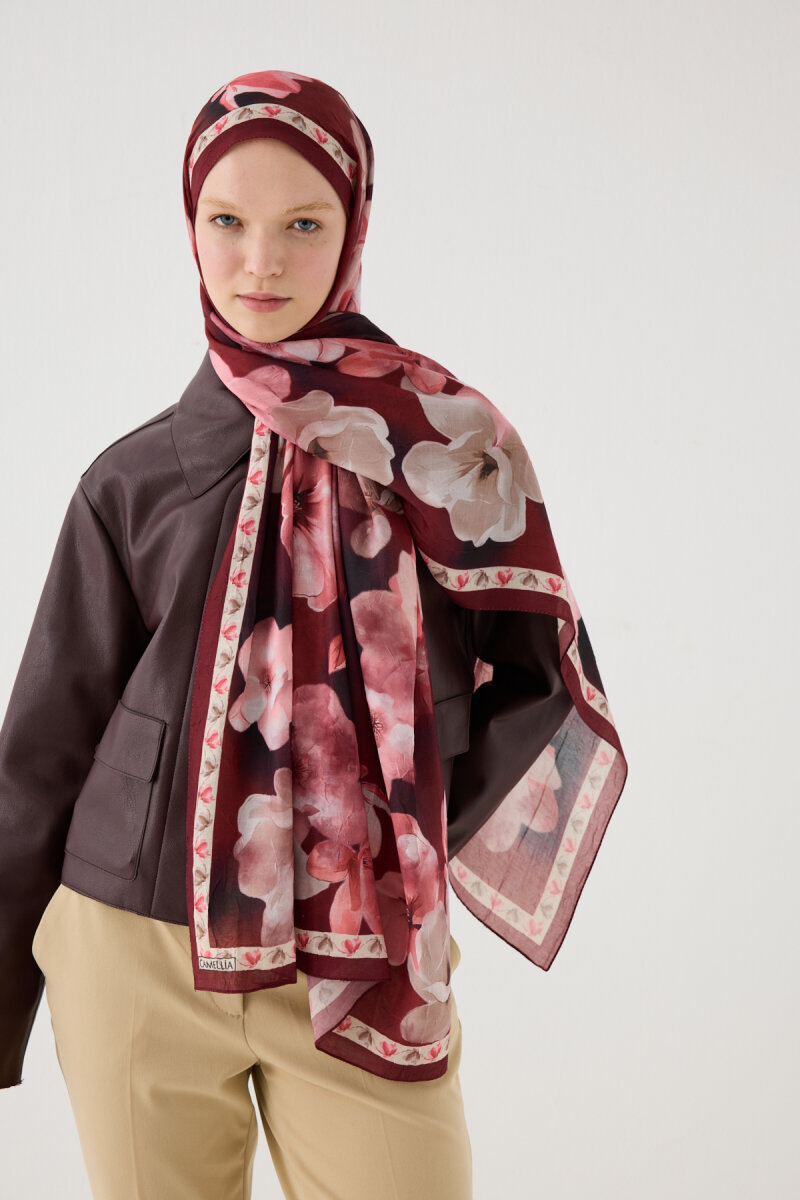 Opera Kraş Şal - Bordo - 3