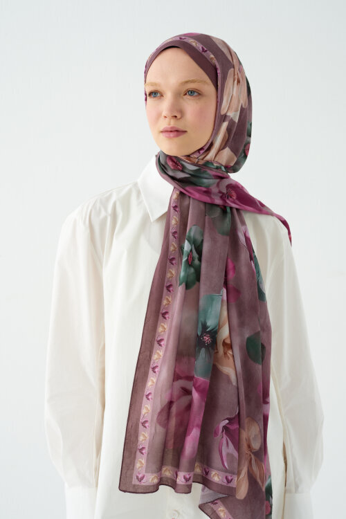 Opera Kraş Şal - İncir - Camellia Scarfs (1)