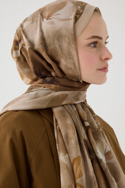 Opera Kraş Şal - Kum - Camellia Scarfs (1)