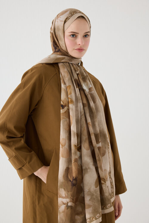 Opera Kraş Şal - Kum - Camellia Scarfs (1)